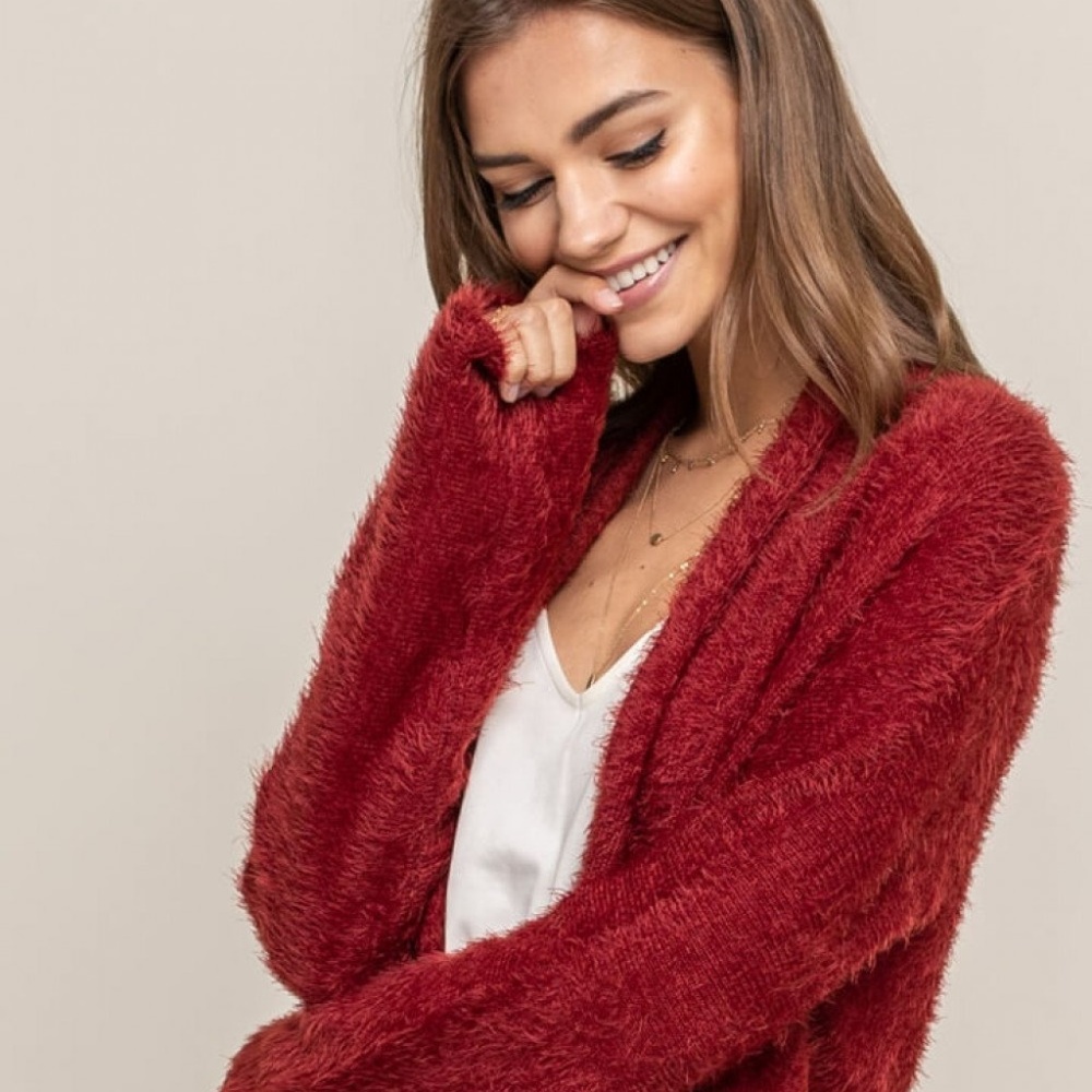 Fuzzy Knit Cardigan